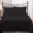 1000 TC Solid Black Full Size Sheet Set-100% Egyptian Cotton