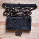 Luxury Chain Boy Purse Handbag style iPhone 4 4s Silicone Case Cover Black