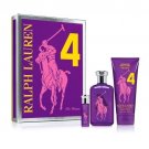 RALPH LAUREN BIG PONY WOMEN #4 GIFT SET EDT 3.4oz + MINI 0.34oz + B/L 6.7oz