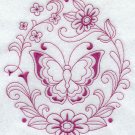 flour sack set of 2  purple butterfly