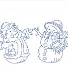 flour sack set of 2 snowmen