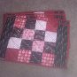 Valentines Day Holiday White Red black 18*13" Set of 4 Placemat handmade quilted