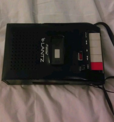 TESTED Vintage Lantz Cassette Tape Recorder with Leather Case!