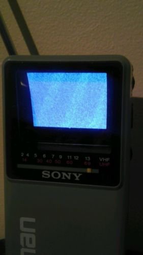 TESTED Vintage Sony Watchman 5D-10A Flat Black & White CRT TV