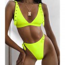 Neon Green High Waist bikini 2019 Adjust Strap Swimsuit women Thong Swimwear  (IROCKBAGS.COM)