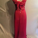 Vintage Nightgown Sheer Nylon Long Gown Fushia