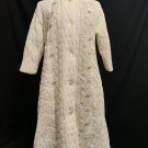 Vintage Quilted Bathrobe Raymodes New York Beige gold and silver embroidery