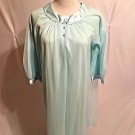 Vintage lined Nightgown Nylon Gossard Artemis Winter Long Sleeve Blue