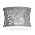 Concave Oxidized Floral Cuff Bracelet