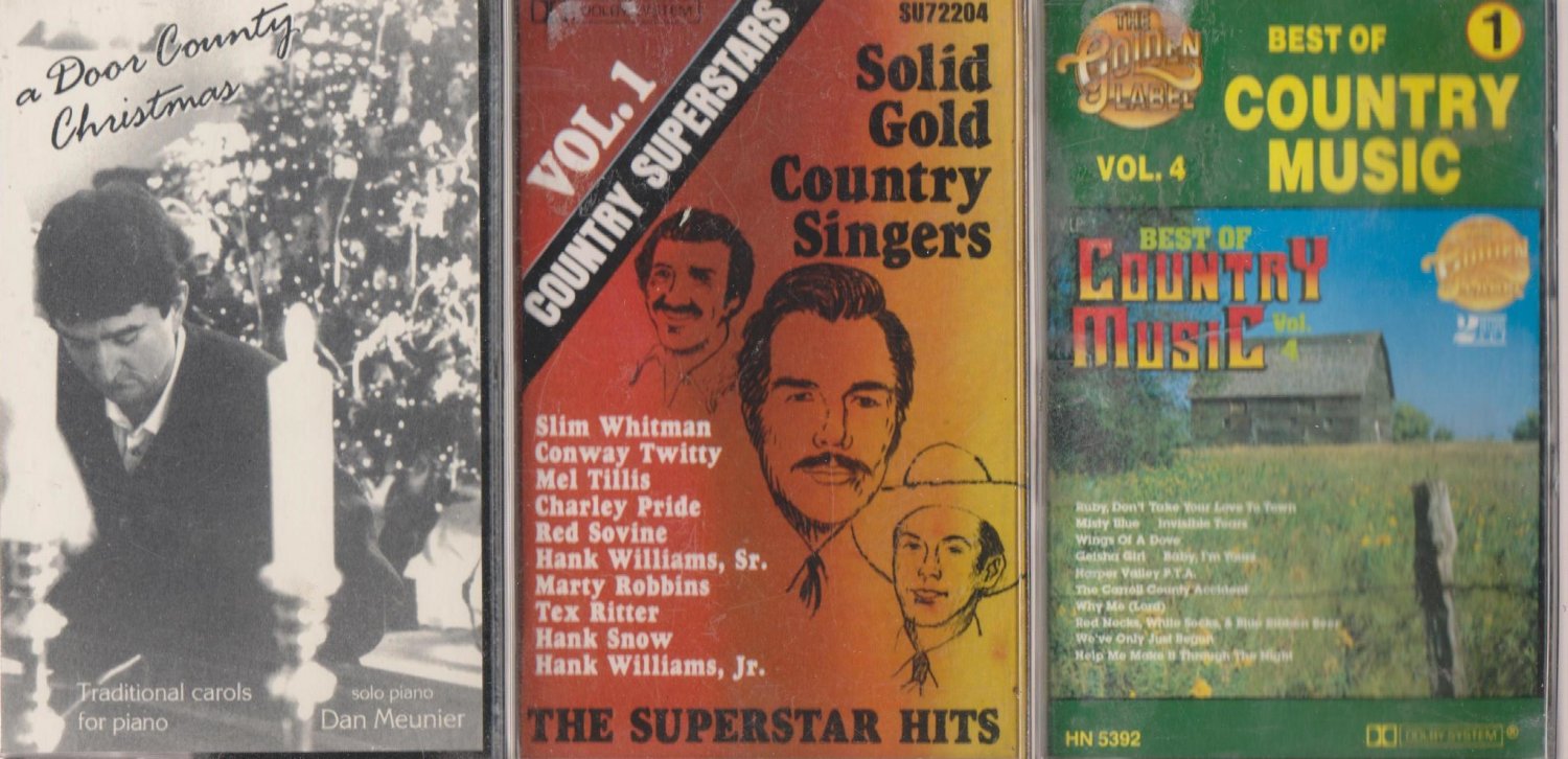 COUNTRY MUSIC CASSETTE TAPE LOT (3)