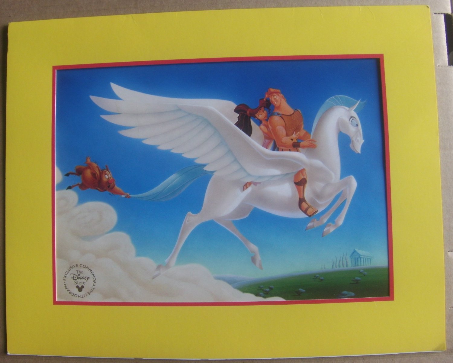 Hercules Disney Store Lithograph Hercules Meg And Pegasus