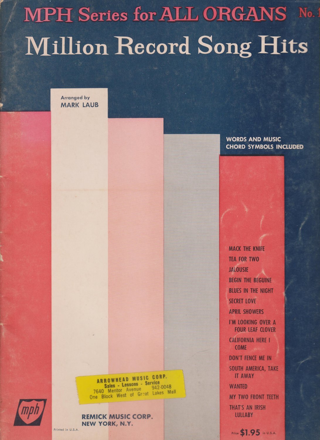 Million Record Song Hits (MPH Series for ALL ORGANS, 14) Mark Laub