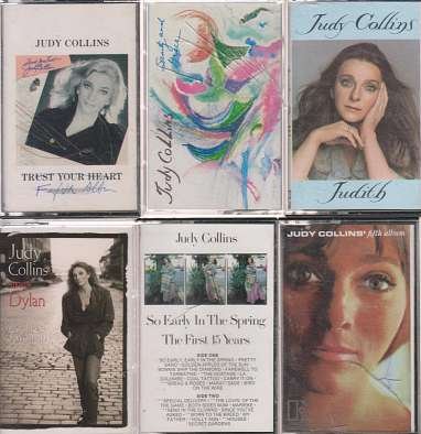 JUDY COLLINS CASSETTE LOT (6) SINGS DYLAN, FIFTH ALBUM, JUDITH & MORE