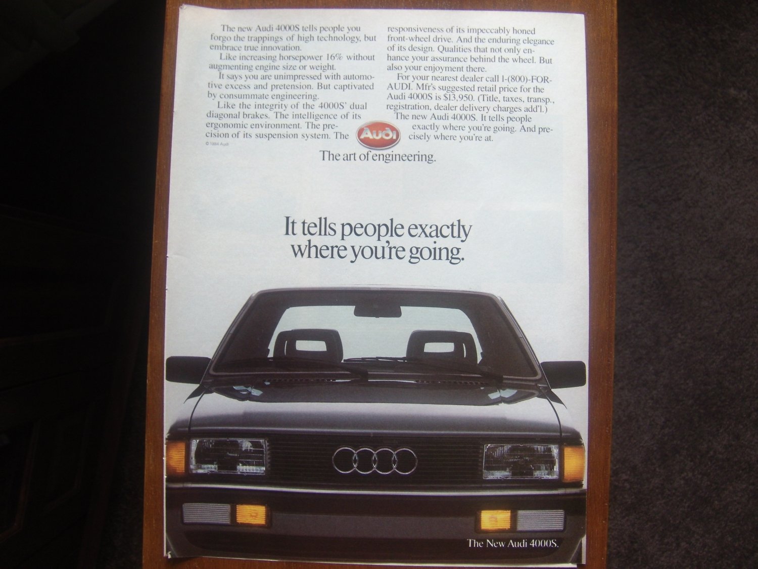 1985 Audi 4000s 4000 Classic Advertisement Print Ad