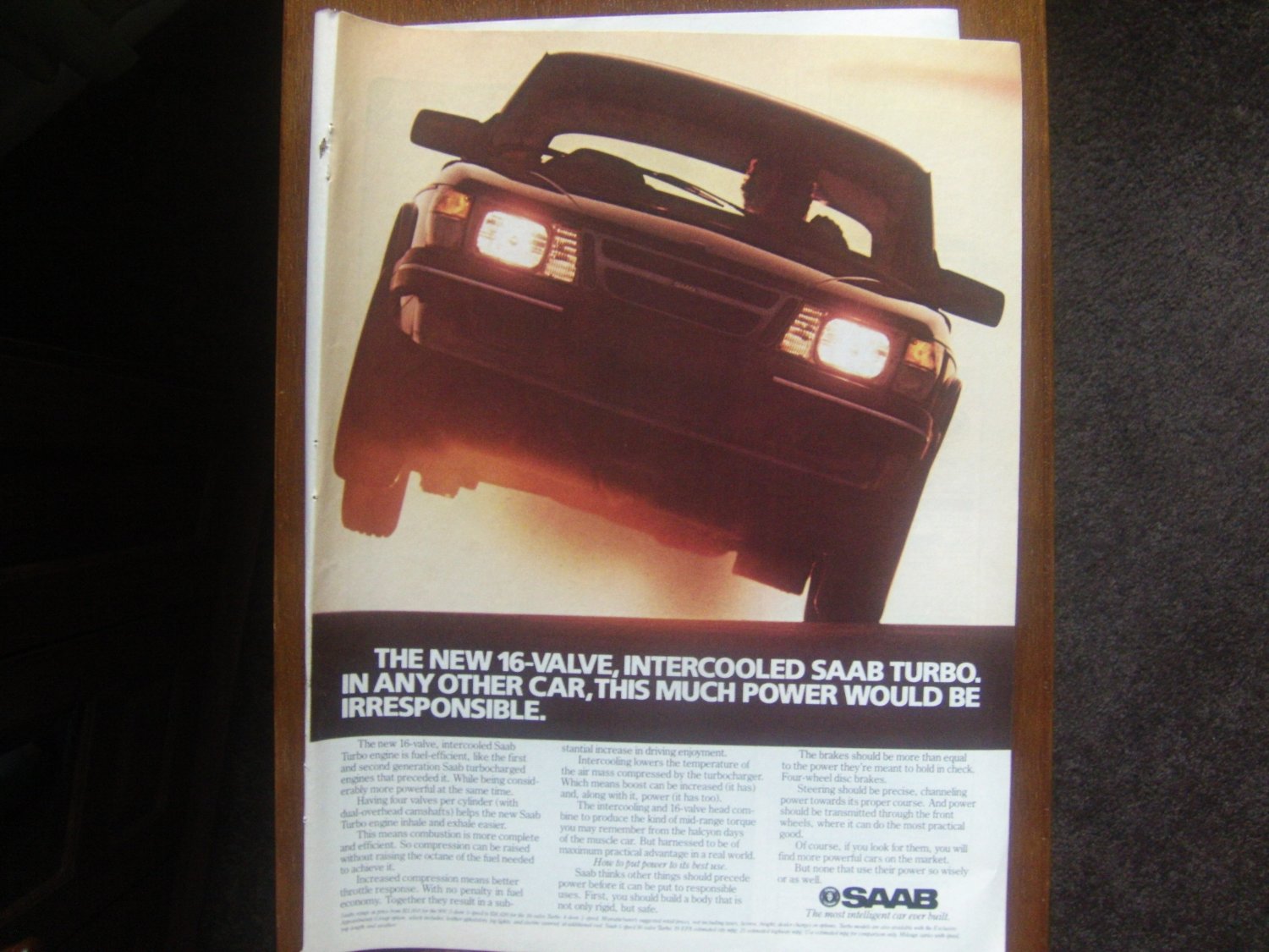 1985 SAAB 900 Turbo - 16-valve - Classic Vintage Car Advertisement Ad