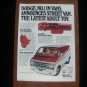 1978 DODGE STREET VAN NUMBER 1 IN VANS DODGE MAGAZINE AD