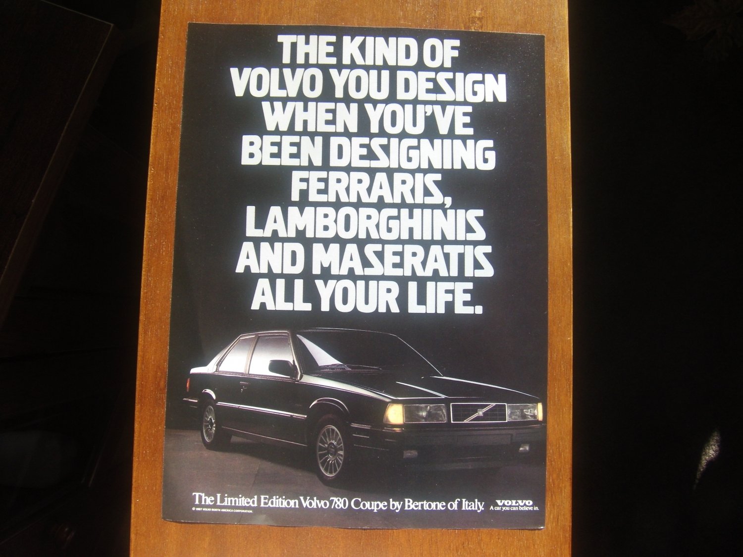 1987 Volvo 780 Bertone Classic Vintage Advertisement Ad