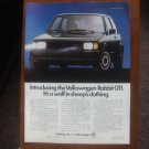 1983 Volkswagen VW Rabbit GTI - Wolf - Classic Vintage Advertisement