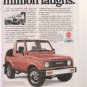 1987 SUZUKI SAMURAI advertisement, Suzuki 4x4 with 1970 Samurai model