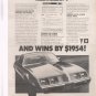 Pontiac Firebird Vintage Magazine ad advertisement