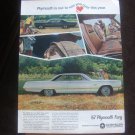 1967 Plymouth Sport Fury Vintage Magazine Ad "We named this one sport fury..."