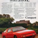 1987 Chrysler Conquest it Vintage Advertisement Ad