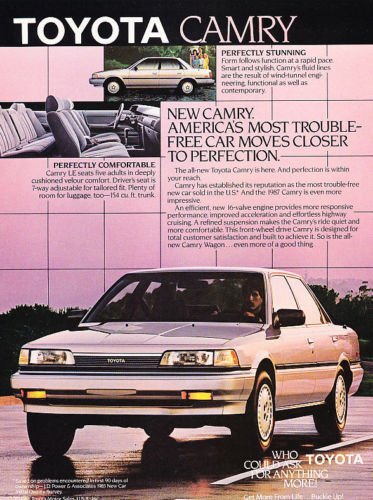 1987 Toyota Camry - sedan stunning - Classic Vintage Advertisement Ad