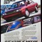 1987 Nissan Stanza Car Automobile Magazine Print Ad