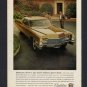 1968 CADILLAC 2 DOOR GOLD VINTAGE MAGAZINE CAR PRINT AD