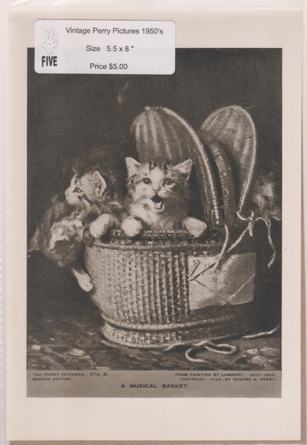 Vintage Perry Pictures - A Musical Basket