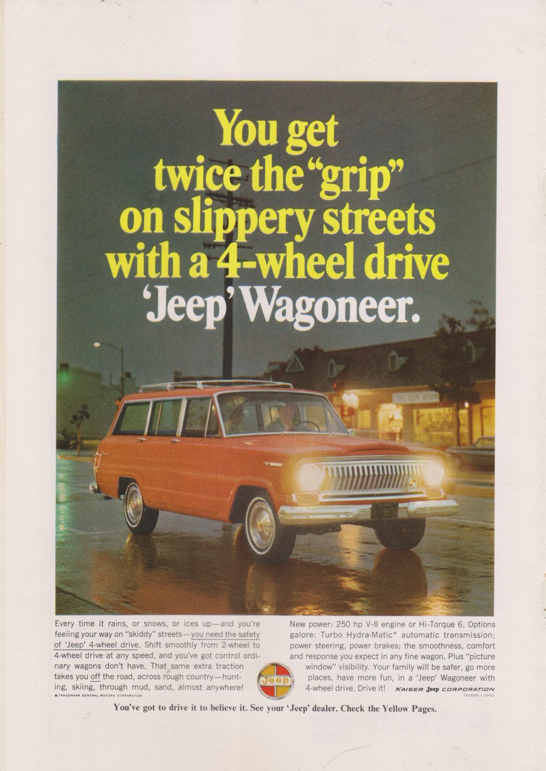 Vintage Original Magazine Ad JEEP Wagoneer - Twice the GRIP