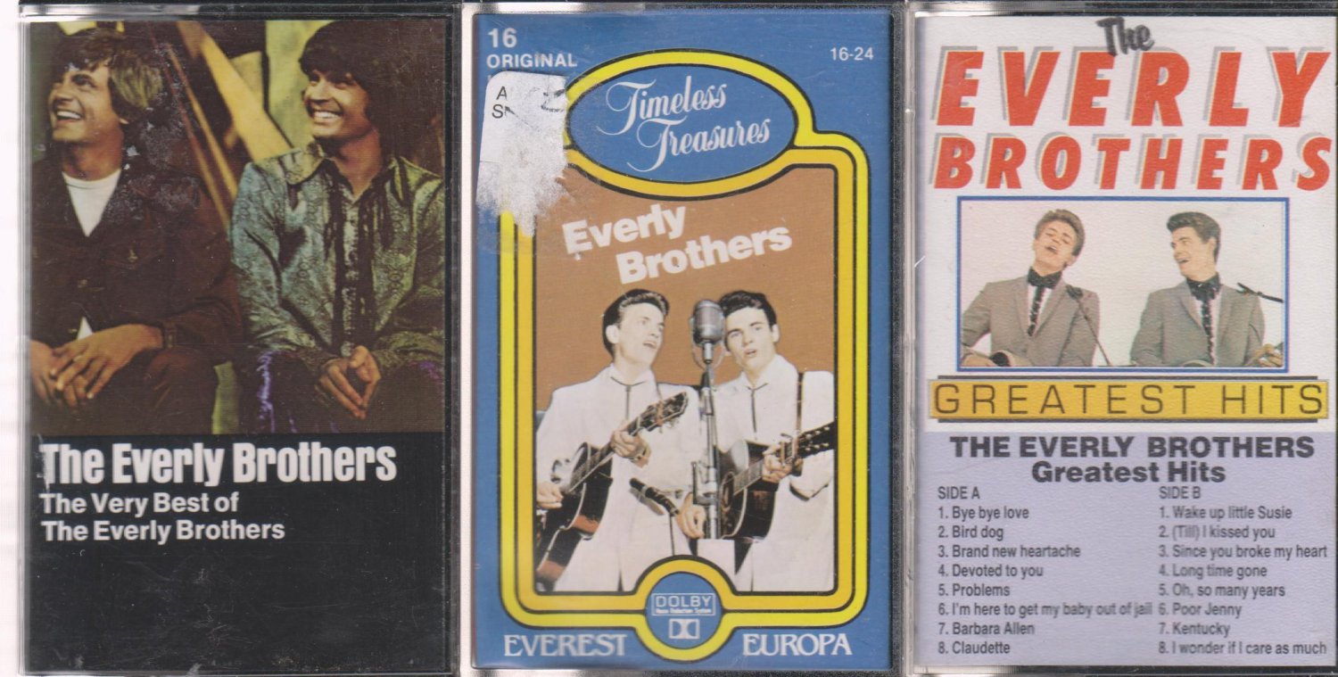 EVERLY BROTHERS CASSETTE LOT (3) GREATEST HITS
