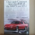 Vintage Chrysler Conquest Magazine Advertisement