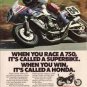 1985 Honda 750 Motorcycle Color Magazine Ad. Superbike!