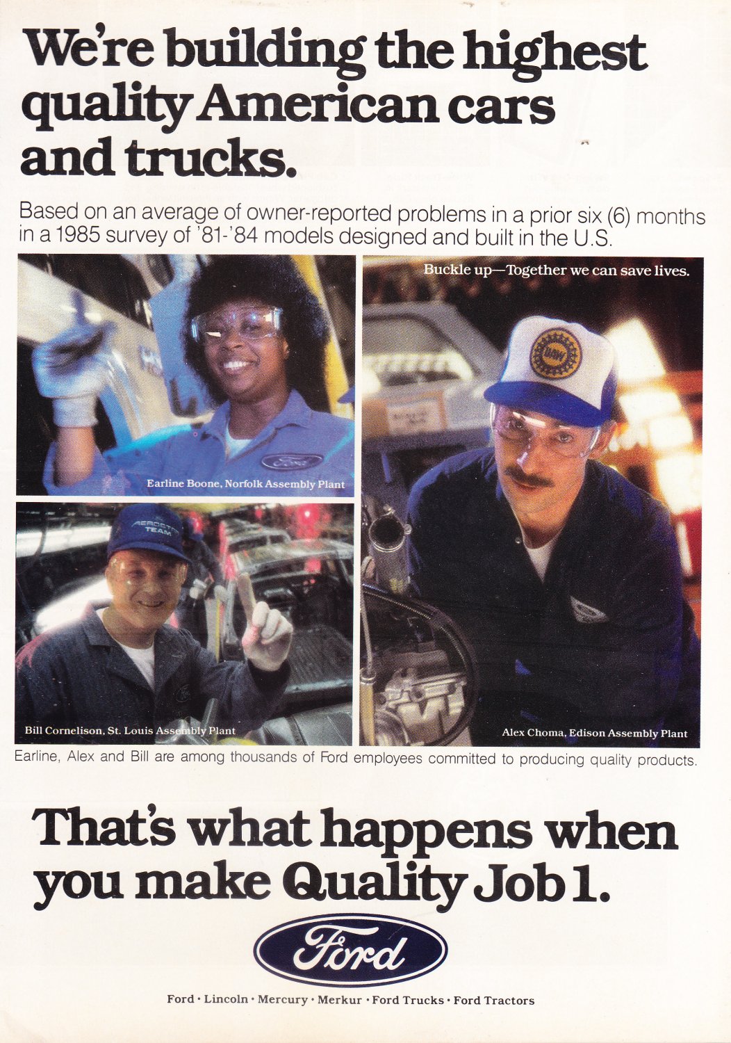 Quality Job 1 Ford Vintage Magazine Advertisement