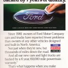 Vintage Ford Quality is job 1 Magazine Advertisement