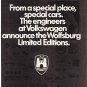 VW Wolfsburg Limited Magazine Advertisement