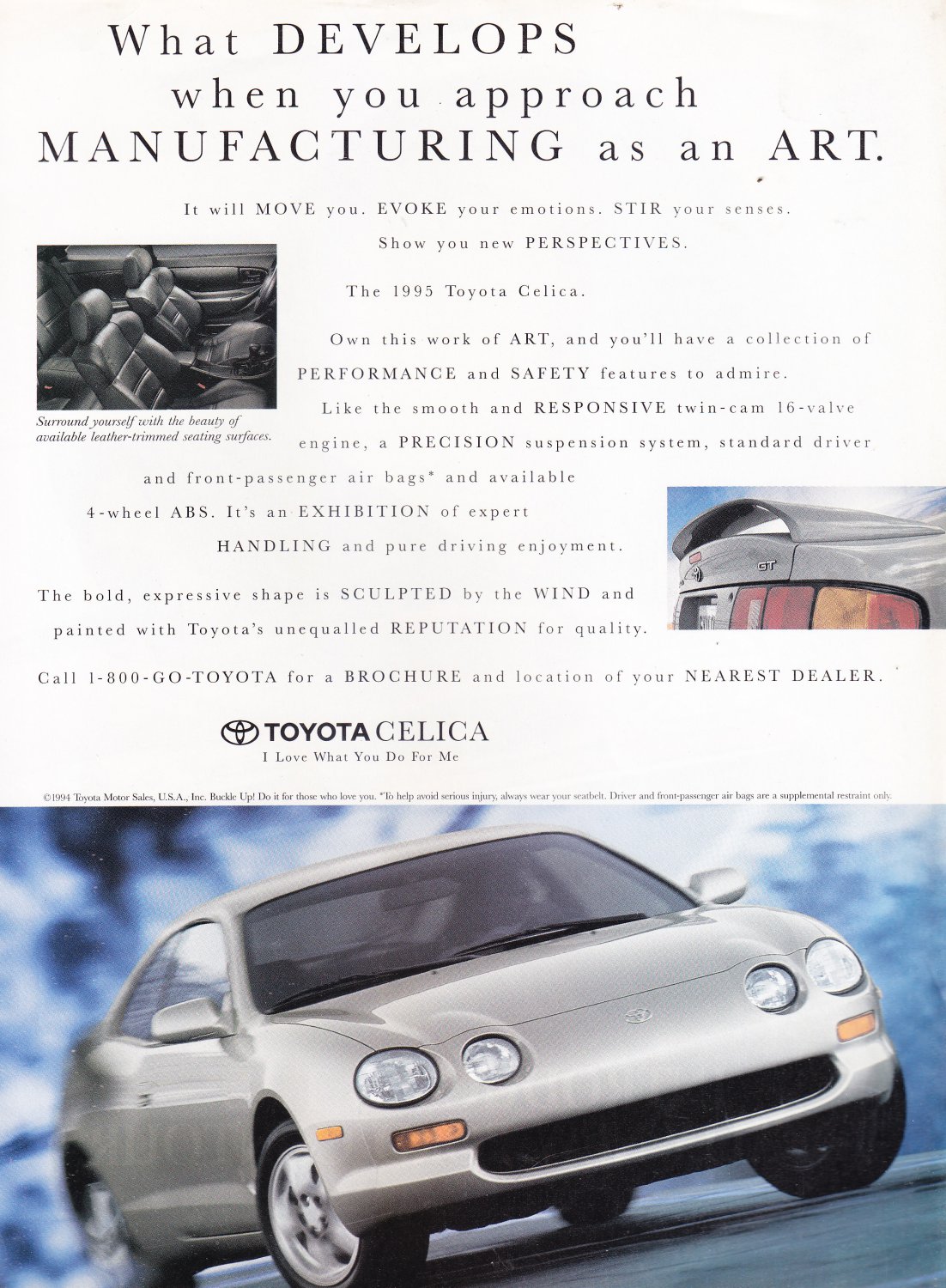 Classic Vintage Advertisement Ad D103 Redesigned 1994 Toyota Celica