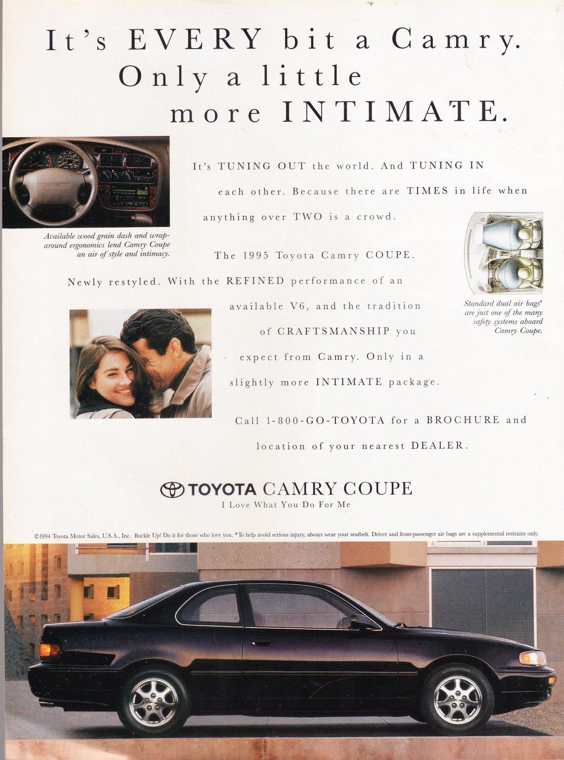 Toyota Camry Coupe Advertisement Vintage Magazine AD