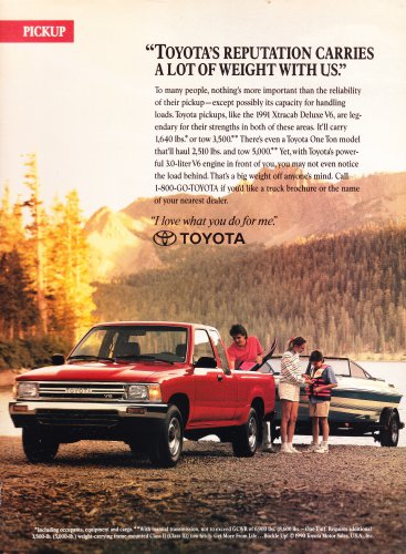 Toyota Pickup Advertisement vintage magazine ad
