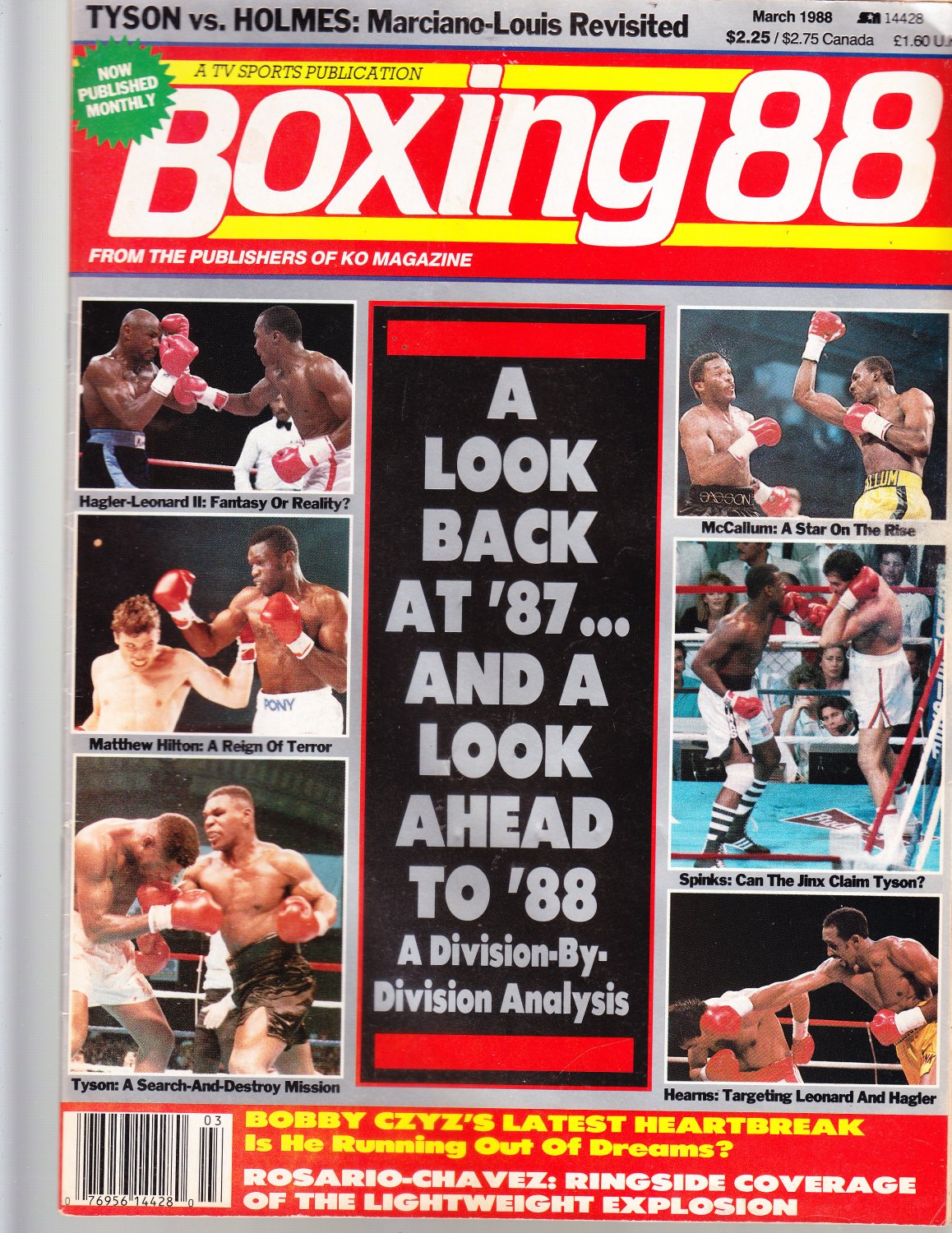 BOXING 88 boxing magazine LEONARD HAGLER SPINKS March 1988
