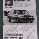 Original 1979 Chrysler Omni Carroll Shelby - Full Page AD