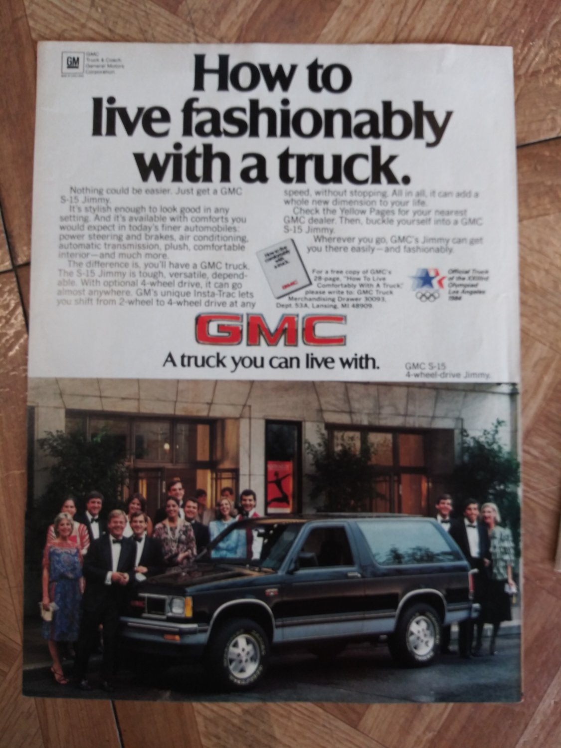 Original 1984 GMC S-15 Jimmy Print Ad.
