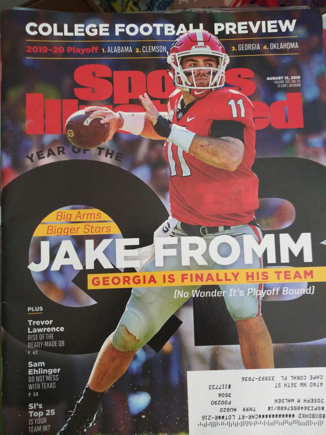 Sports Illustrated College Football Preview Issue August 2019: Jake Fromm