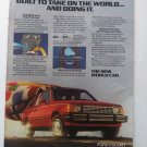 Magazine Print Ad From 1981 For FORD ESCORT: BUILT TO TAKE ON THE WORLD AND DOING IT.