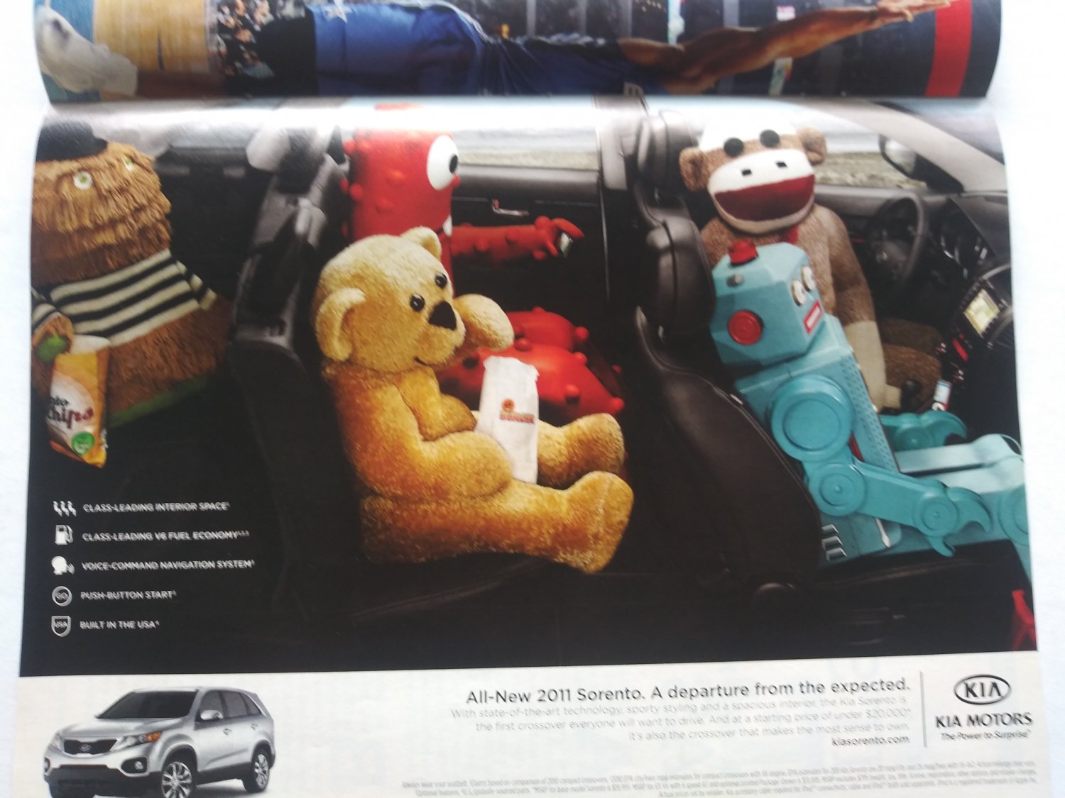 KIA MOTORS 2010 magazine ad print SORENTO - teddy baer monkey funny