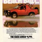 1991 Print Advertisement ISUZU Amigo Pick Up Truck Car Vehicle - Beach Ball