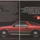 Vintage Magazine Print Advertisement: 1984 Red Dodge Daytona Turbo Z,