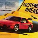 1984 Pontiac Fiero Sports Coupe-Red -2.5 Liter V-4-Original 2 Page Magazine Ad