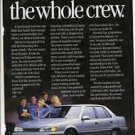 Original 1989 Hyundai Sonata Vintage Magazine Ad - Room for the Whole Crew